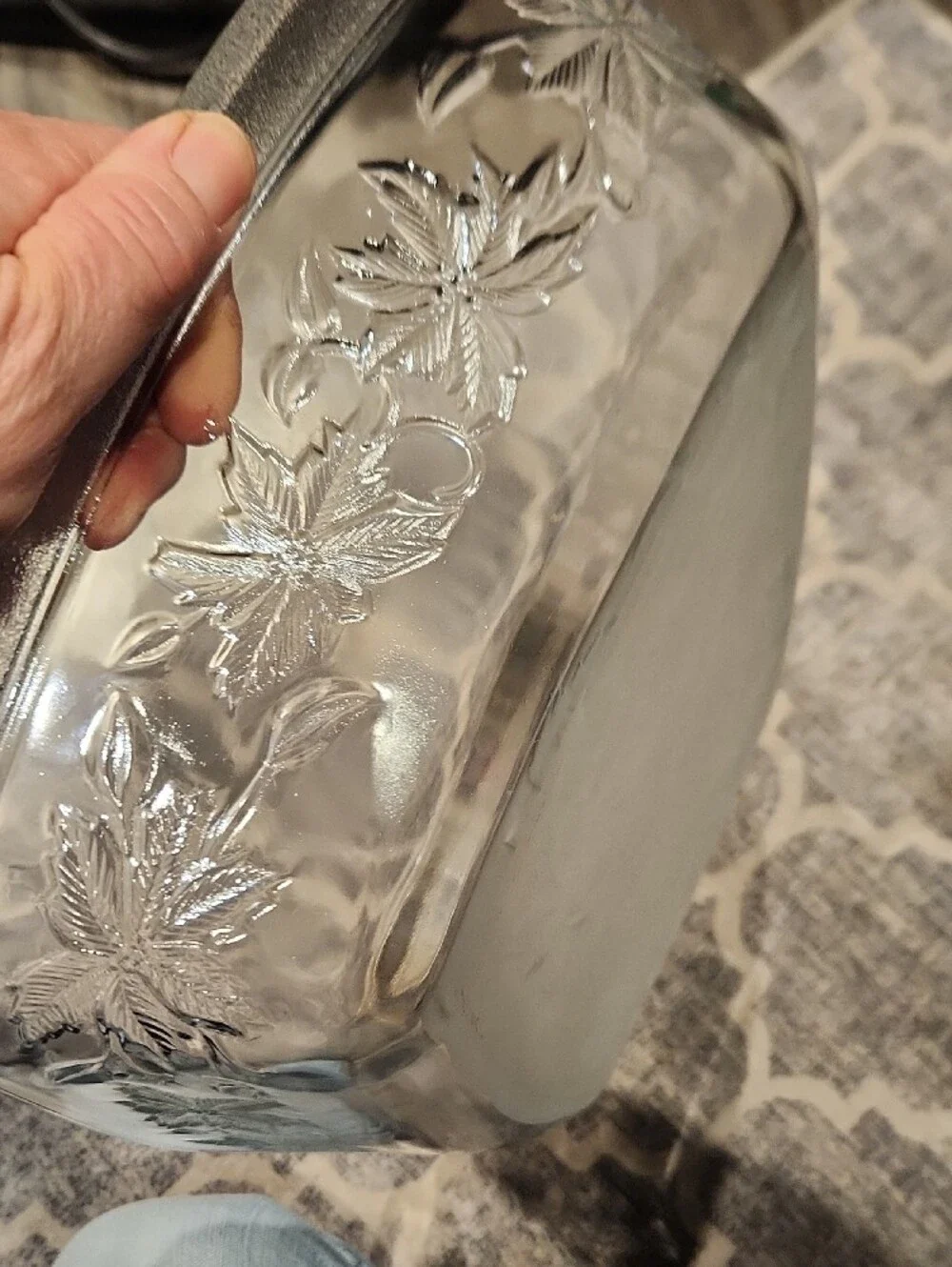 EUC Princess House Clear Fantasia Etched Glass Lg. Casserole Dish